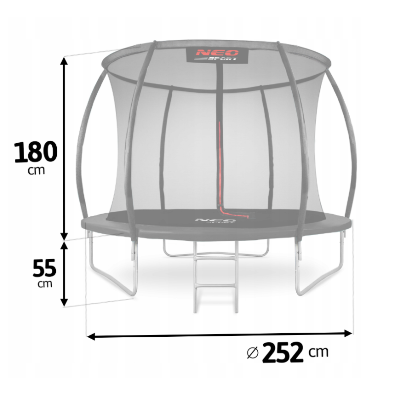 Батут Neo-Sport Premium 252 см із внутрішньою сіткою (NS-08C231)