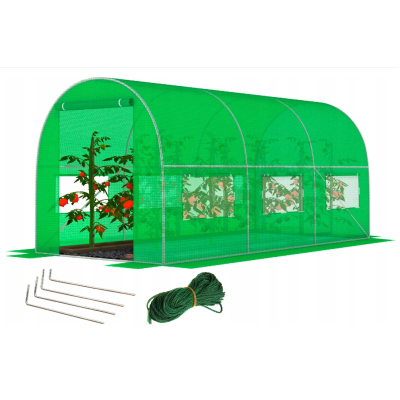 Садова теплиця з вікнами FunFit Garden 10m2 = 400*250*200 (Зелена) (1466)