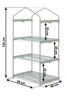 Стелаж-теплиця Plonos Зелена 125 х 69 х 49 см (4921)