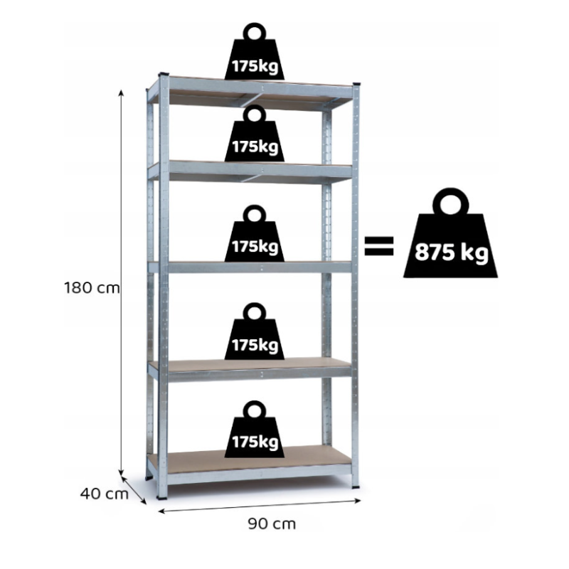 Стелаж FunFit 180 х 90 х 40 см (3264)