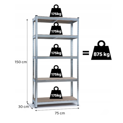 Стелаж FunFit 150 х 75 х 30 см (3266)