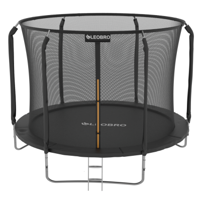 Батут із внутрішньою захисною сіткою 252 см LEOBRO Premium 8FT BLACK