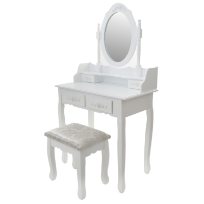 Косметичний туалетний столик з табуретом FUNFIT White (2781)