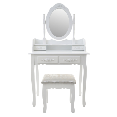 Косметичний туалетний столик з табуретом FUNFIT White (2781)