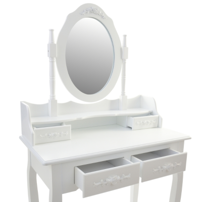 Косметичний туалетний столик з табуретом FUNFIT White (2781)