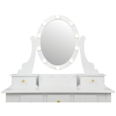 Косметичний туалетний столик з табуретом FUNFIT White LED (2785)