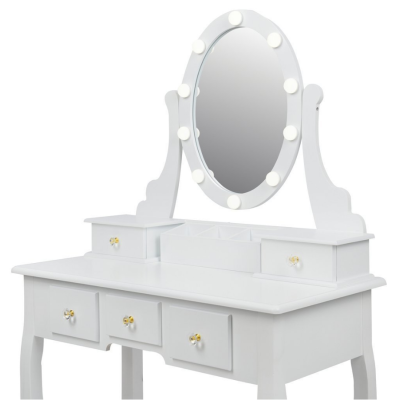 Косметичний туалетний столик з табуретом FUNFIT White LED (2785)
