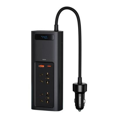 Автомобільний інвертор Baseus 150W (220V CN/EU) Чорний (CRNBQ-A01)