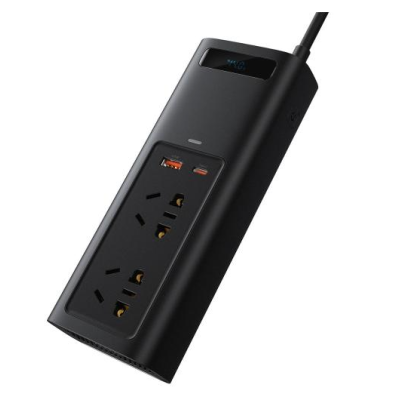 Автомобільний інвертор Baseus 150W (220V CN/EU) Чорний (CRNBQ-A01)