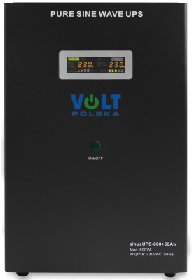 ДБЖ/Безперебійник VOLT SINUS UPS 800 500/800W + AKU 55Ah (3SR800WA55)
