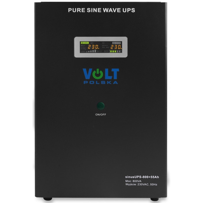 ДБЖ/Безперебійник VOLT SINUS UPS 800 500/800W + AKU 55Ah (3SR800WA55)