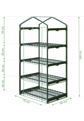 Стелаж-теплиця Plonos Зелена 50 х 70 х 160 см (4923)