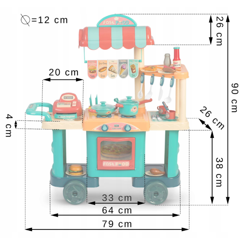 Ігрова дитяча кухня на колесах Ricokids (773000)