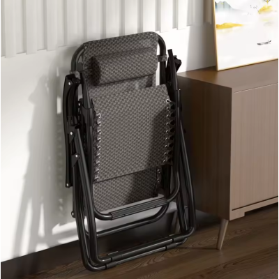 Розкладне крісло шезлонг із подушкою Zero Gravity LEOBRO Чорне