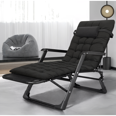 Розкладне крісло ліжко з подушкою та матрацом LEOBRO Чорне