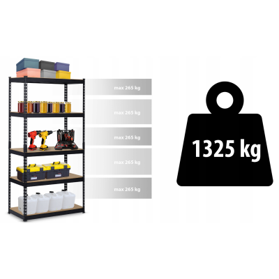 Стелаж Humberg 183 x 90 x 45 см HR-700 Black (570001) Стелаж Humberg 183 x 90 x 45 см HR-700 Black (570001)