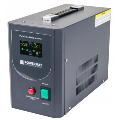 Гібридний ДБЖ/інвертор Powermat 800 VA 12/230V 640W/800VA (PM-UPS-800MP)
