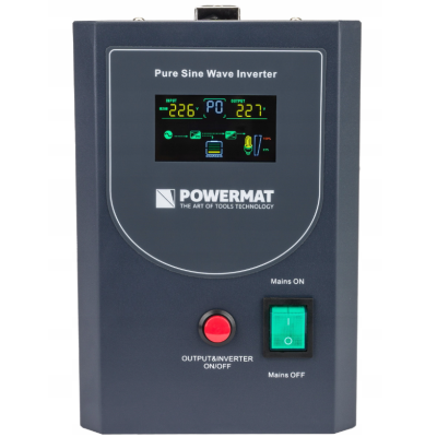 Гібридний ДБЖ/інвертор Powermat 500 VA 12/230V 400W/500VA (PM-UPS-500MP)