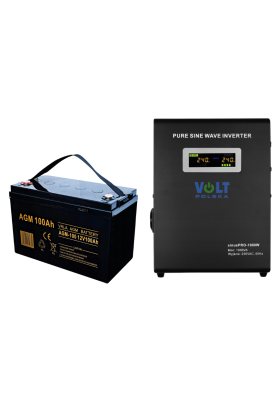Комплект Volt Polska SINUS PRO 800 W 12/230V 500/800W + Акумулятор VOLT AGM VRLA 100Ah 12V