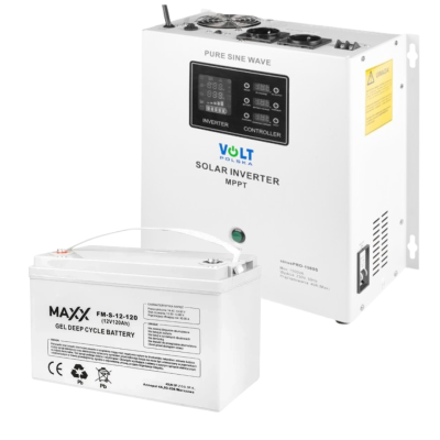 Аварійний комплект Гібридний ДБЖ/інвертор Volt Polska SINUS PRO 1500 S + Акумулятор 4SUN MAXX GEL 120 Ah