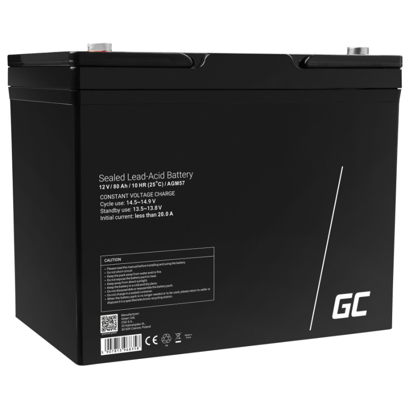 Акумулятор Green Cell AGM VRLA 80Ah 12V (AGM57)