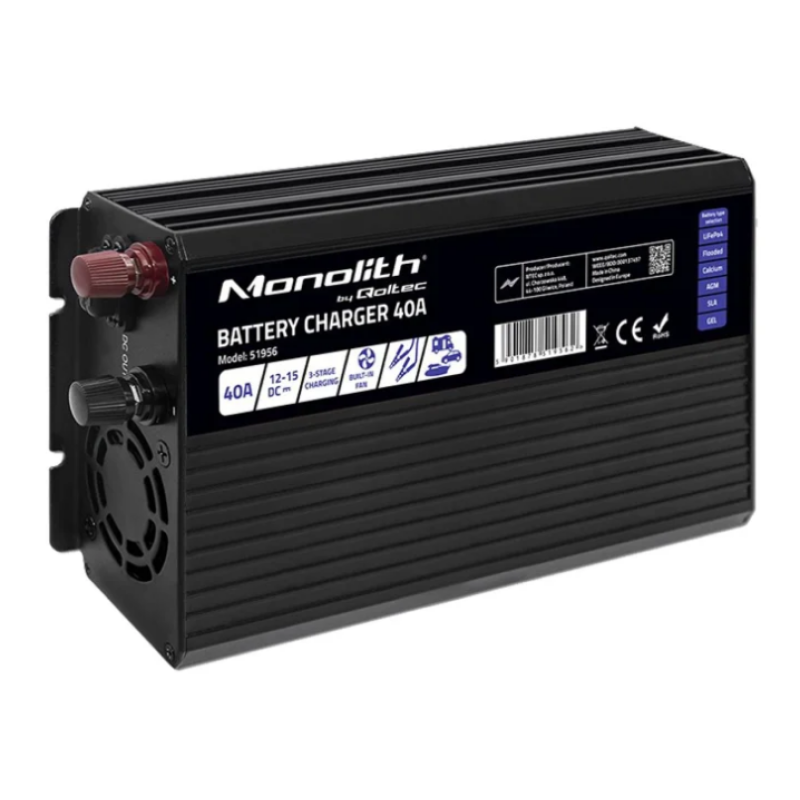 Зарядний пристрій Qoltec Monolith LiFePO4 40A 12.8V (51956)