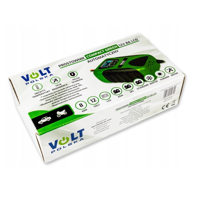 Зарядний пристрій Volt Polska 12V 8A LCD (6PRLN12V8A)