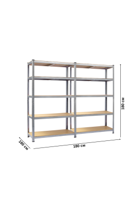 Стелаж Humberg 180 х 180 х 40см, 175кг/полиця, 5 полиць HR-812
