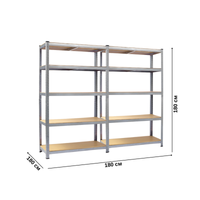 Стелаж Humberg 180 х 180 х 40см, 175кг/полиця, 5 полиць HR-812 Стелаж Humberg 180 х 180 х 40см, 175кг/полиця, 5 полиць HR-812