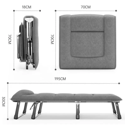 Розкладне ліжко (розкладачка) LEOBRO сірого кольору (FB-S14)