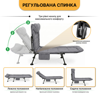 Розкладне ліжко (розкладачка) з подушкою LEOBRO (FB-S15) Розкладне ліжко (розкладачка) з подушкою LEOBRO (FB-S15)