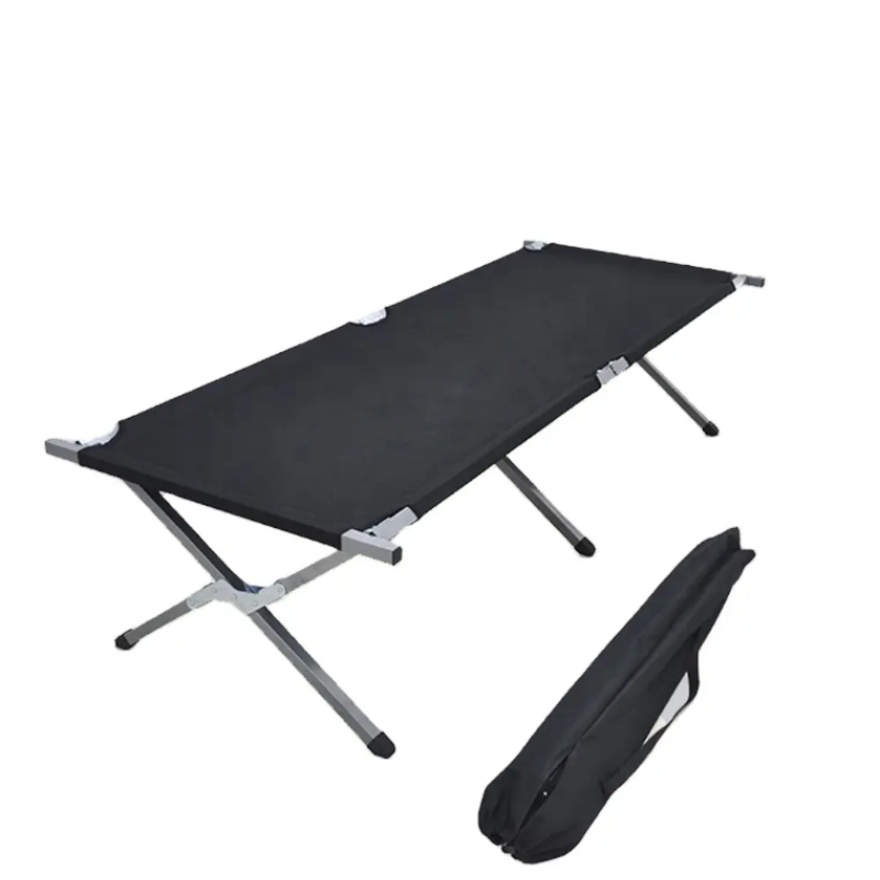 Армійська похідна розкладачка LEOBRO до 150кг Чорна (HT-168A8 Black)