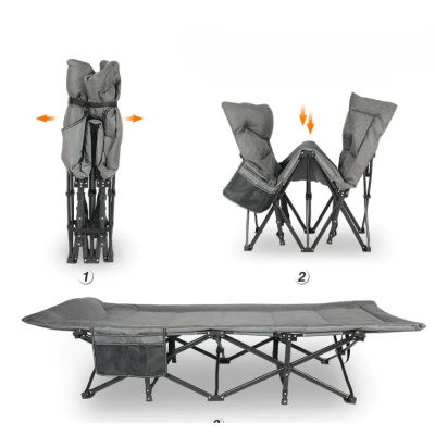 Туристична розкладачка LEOBRO Чорна (HT-169K Black)