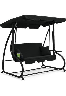 Велика гойдалка з подушками LEOBRO Luxury Black