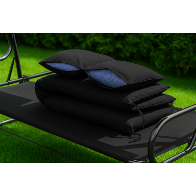 Велика гойдалка з подушками LEOBRO Luxury Black