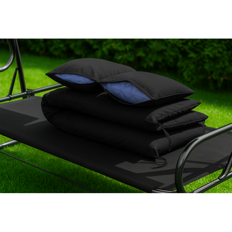 Велика гойдалка з подушками LEOBRO Luxury Black