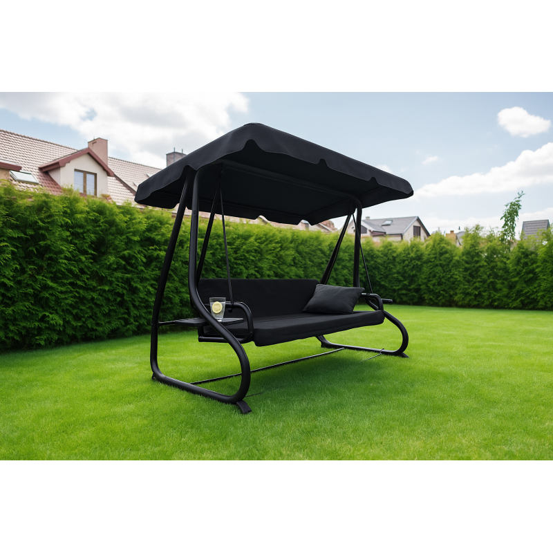 Велика гойдалка з подушками LEOBRO Luxury Black