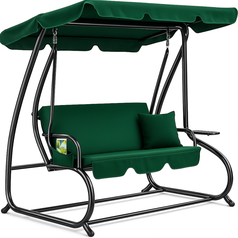Велика гойдалка з подушками LEOBRO Luxury Green