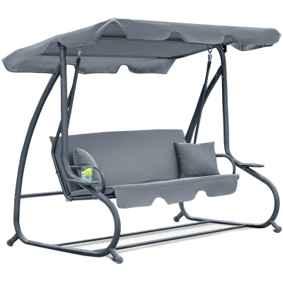 Велика гойдалка з подушками LEOBRO Luxury Grey