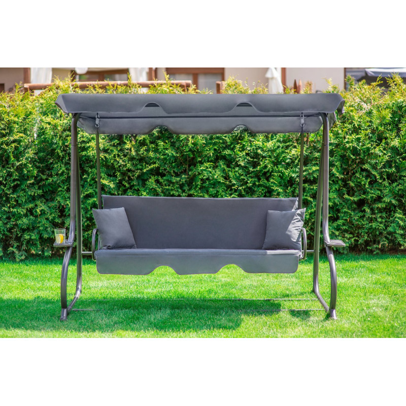 Велика гойдалка з подушками LEOBRO Luxury Grey
