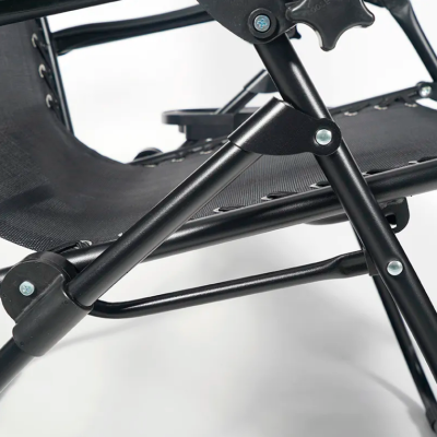 Розкладне крісло шезлонг LEOBRO Zero Gravity Чорне (HT-167D BLACK)