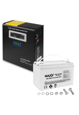 Комплект Volt Polska SINUS PRO 800 W 12/230V 500/800W + Акумулятор гелевий 4SUN MAXX GEL 100 Ah