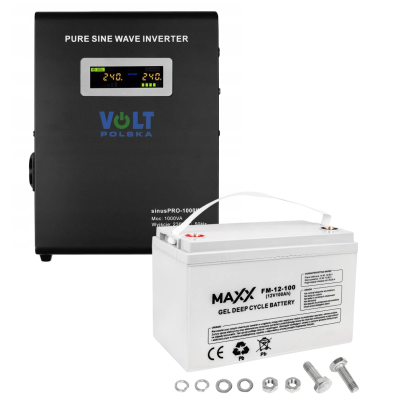 Комплект Volt Polska SINUS PRO 1000W 12/230V 700/1000W + Акумулятор гелевий 4SUN MAXX GEL 100 Ah