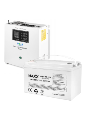 Комплект Volt Polska SINUS PRO 1500S 12/230V 1050/1500W + Акумулятор гелевий 4SUN MAXX GEL 120 Ah