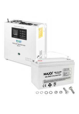 Комплект Volt Polska SINUS PRO 1500S 12/230V 1050/1500W + Акумулятор гелевий 4SUN MAXX GEL 100 Ah