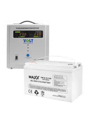 Комплект Volt Polska SINUS PRO 2000E 12/230V 1250/2000W + Акумулятор гелевий 4SUN MAXX GEL 120 Ah