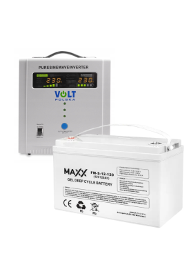 Комплект Volt Polska SINUS PRO 2200E 12/230V 1600/2200W + Акумулятор гелевий 4SUN MAXX GEL 120 Ah