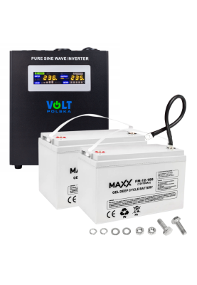 Комплект інвертору Volt Polska SINUS PRO 2000W 1400/2000W + 2 шт Акумулятор VOLT VRLA 100Ah 12V