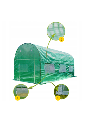 Посилена садова теплиця парник LEOBRO Garden 10м2 Green (LB-10M25)