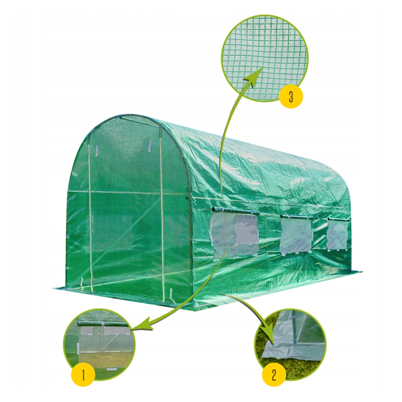 Посилена садова теплиця парник LEOBRO Garden 10м2 Green (LB-10M25)